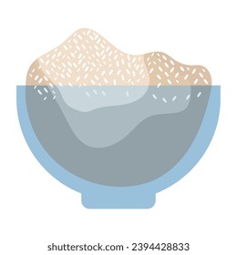 flour bowl illustration vector isolated