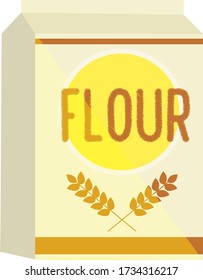Flour box, illustration, vector on white background