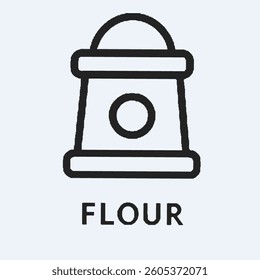 Flour Container Icon – Baking Ingredient Symbol