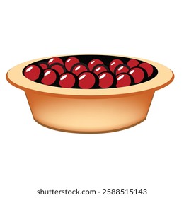 Flour culinary product with cherries - Cherry Pie, vector illustration