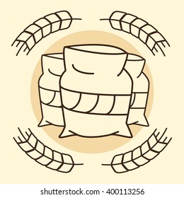 Flour. Hand drawn engraving. Vector vintage illustration