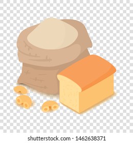 Flour icon. Cartoon isometric illustration of flour vector icon for web
