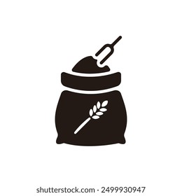 Flour icon. Flat silhouette version.