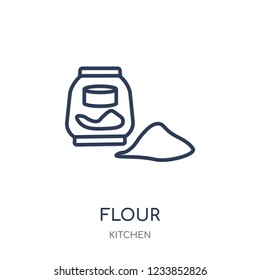 Flour icon. Flour linear symbol design from Kitchen collection. Simple outline element vector illustration on white background