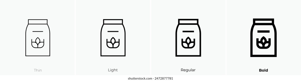 flour icon. Thin, Light Regular And Bold style design isolated on white background