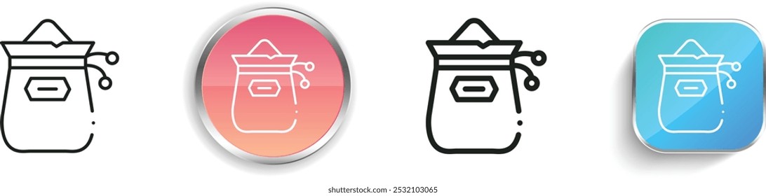 flour icon. Thin Linear, Regular and Button Style Design Isolated On White Background