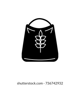 flour icon, vector illustration, black sign on isolated background
