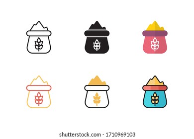 Icono de harina ilustración vectorial con un diseño de estilo diferente. aislado sobre fondo blanco