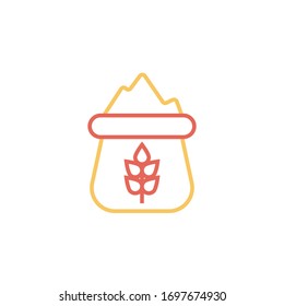 Icono de harina ilustración vectorial de dos líneas de color diseño. aislado sobre fondo blanco