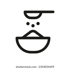 Flour icon vector. Linear style sign for mobile concept and web design. Flour symbol illustration. Pixel vector graphics - Vector.