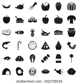 Flour icons set. Simple set of 36 flour vector icons for web isolated on white background