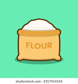 Flour Illustration Vector Design, bakery Icon Suitable For Template, Poster, Social Media and Others.