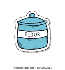 flour keg doodle sticker icon