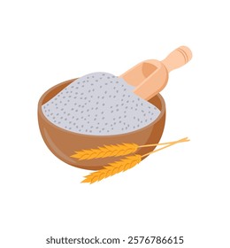 Flour, Kitchen Vector Illustration Isolated