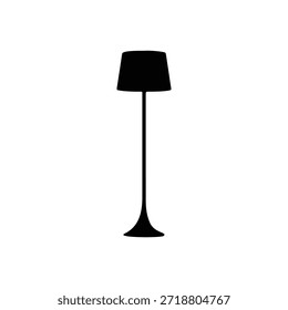 Flour lamp silhouette vector flat design on white background.