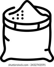 vector de ilustración de icono de línea de harina