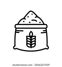 flour, line icon, isolated background