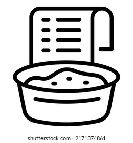 Flour menu icon outline vector. Chef food. Cover pot