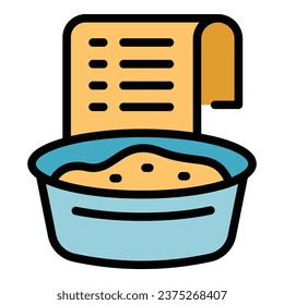 Flour menu icon outline vector. Chef food. Cover pot color flat
