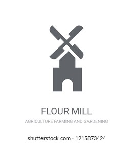 Flour mill icon. Trendy Flour mill logo concept on white background from Agriculture Farming and Gardening collection. Suitable for use on web apps, mobile apps and print media.