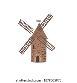 Mühle einzeln auf weißem Hintergrund.  