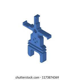 Flour mill isometric left top view 3D icon