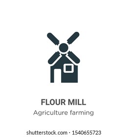 Flour mill vector icon on white background. Flat vector flour mill icon symbol sign from modern agriculture farming and gardening collection for mobile concept and web apps design.