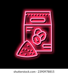 flour oat bag neon light sign vector. flour oat bag illustration