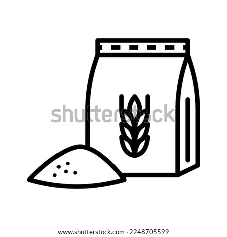 Flour pack icon. Paper flour package. Pictogram isolated on white background. Vector illustration.