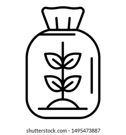 Flour package icon. Outline flour package vector icon for web design isolated on white background