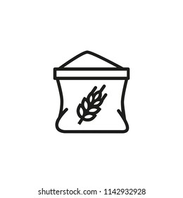 Flour package line icon. Bag, wheat, gain. Cooking concept. Vector illustration can be used for topics like agricultural store, food shop, bakery