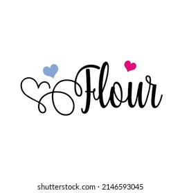 Flour Pantry Label, Easy To Print And Place On Your Pantry Containers, Vector Illustration.