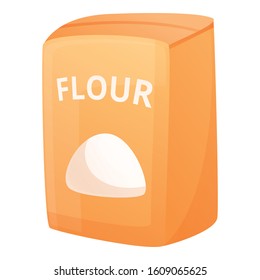 Flour paper package icon. Cartoon of flour paper package vector icon for web design isolated on white background