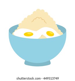 flour powder with eggs isolated icon design, vector illustration  graphic 