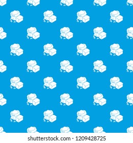 Flour production pattern vector seamless blue repeat for any use