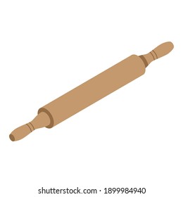 Flour roller icon. Isometric of flour roller vector icon for web design isolated on white background