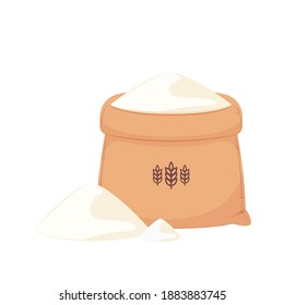 Flour sack cartoon vector. rice bag. symbol. flour vector.