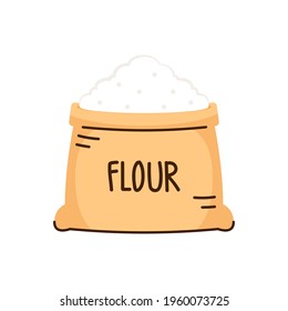 Flour sack cartoon vector. rice bag. symbol. flour vector.