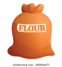 Flour sack icon. Cartoon of flour sack vector icon for web design isolated on white background