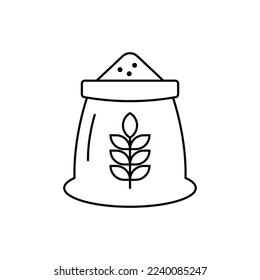 Flour sack icon design. Bag of wheat icon design, farming and agriculture, grain bag sign vector graphics, isolated on a white background, vector illustration