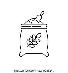 Flour sack icon design. Bag of wheat icon design, farming and agriculture, grain bag sign vector graphics, isolated on a white background, vector illustration
