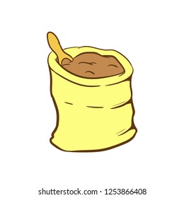 flour in the sack icon flat colors