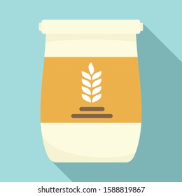 Flour sack icon. Flat illustration of flour sack vector icon for web design