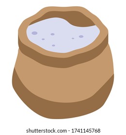 Flour sack icon. Isometric of flour sack vector icon for web design isolated on white background