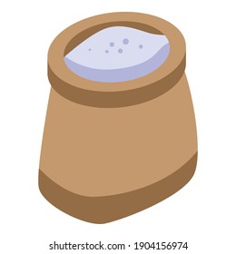 Flour sack icon. Isometric of flour sack vector icon for web design isolated on white background