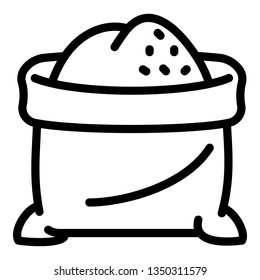 Flour sack icon. Outline flour sack vector icon for web design isolated on white background