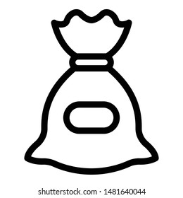 Flour sack icon. Outline flour sack vector icon for web design isolated on white background