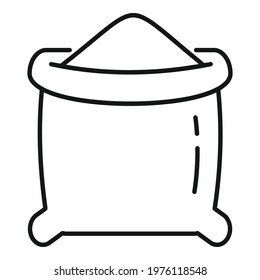 Flour sack icon. Outline flour sack vector icon for web design isolated on white background