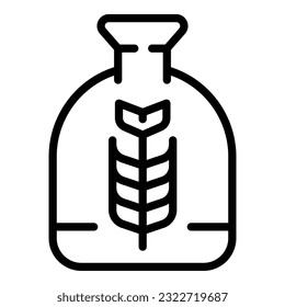 Flour sack icon outline vector. Grain bag. Wheat food