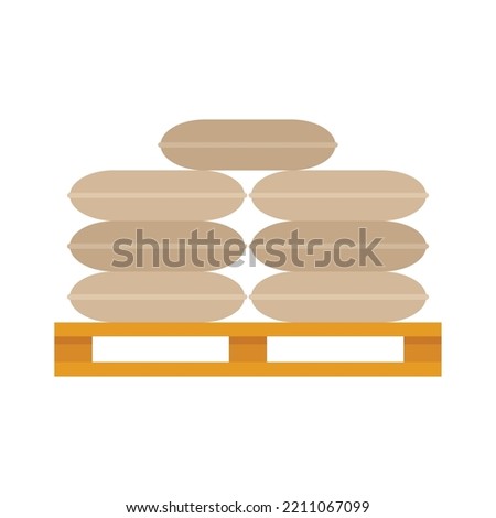 Flour sack pallet icon. Flat illustration of Flour sack pallet vector icon isolated on white background